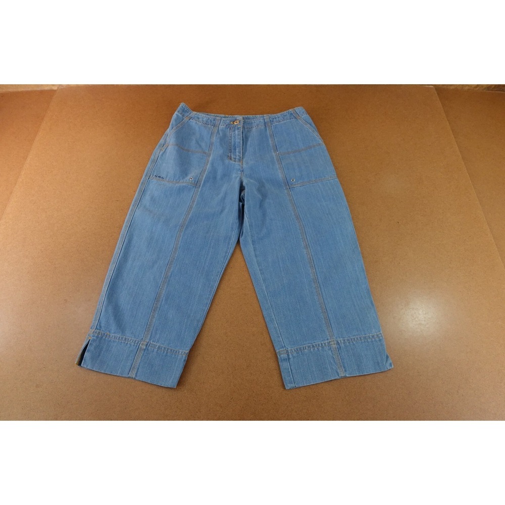 Lauren Ralph Lauren Womens 10 Petite Medium‎ Wash Denim Mid Rise Capri Jeans